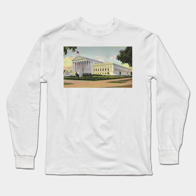 U.S. Supreme Court postcard, 1950 Long Sleeve T-Shirt by rogerstrawberry